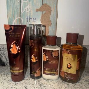 Bath & Body Works Chocolate Amber Body Wash Set